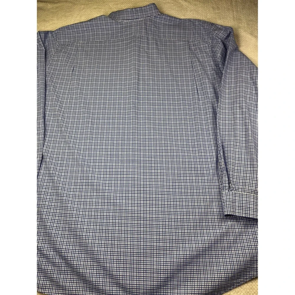 Polo Ralph‎ Lauren Blue Gingham Check Button Down Shirt 4XLT Big Tall Stretch
